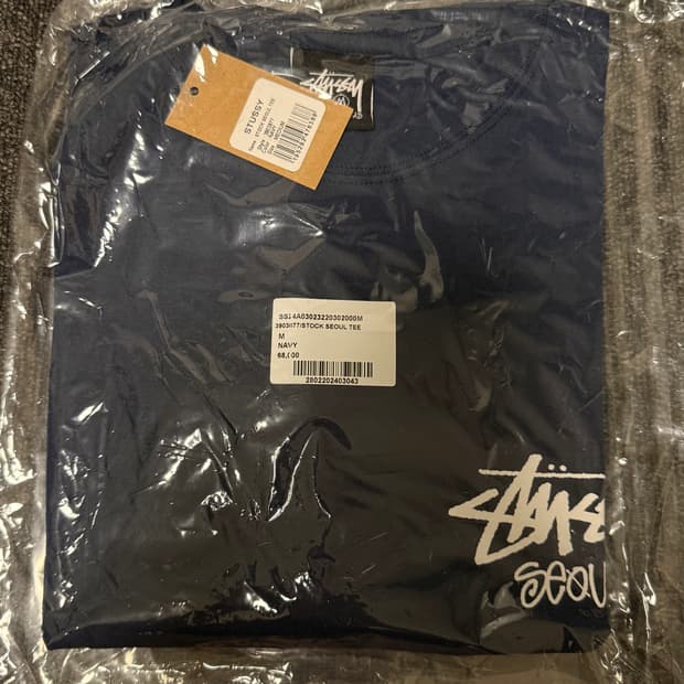 [M] 스투시 스탁 서울 티셔츠 네이비