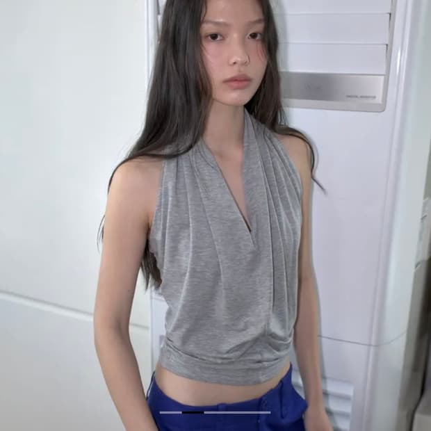 오버듀플레어 드레이프 홀터 탑 판매