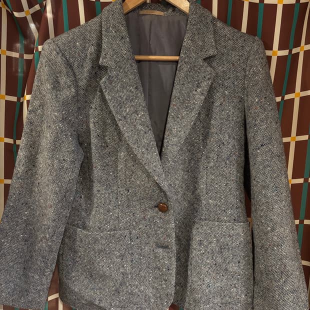 아쿠아스큐텀 체크 블레이저