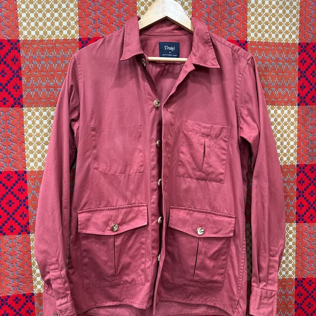 드레익스 다크핑크컬러 코튼 5포켓셔츠 m
