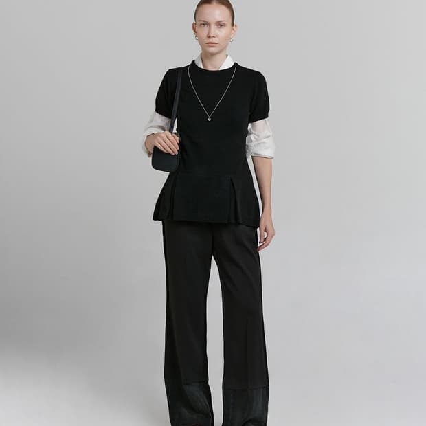 F) 로우타이드 24FW 레이어드 부츠컷 팬츠 블랙