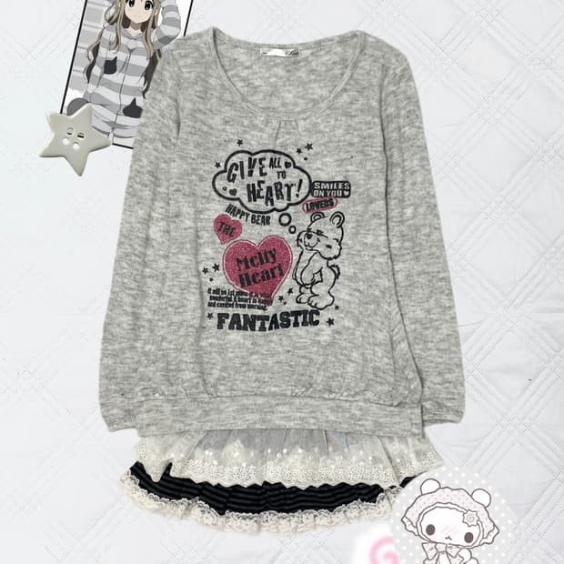 ꒰ঌ 조지후쿠 곰돌이 롱슬리브 ໒꒱