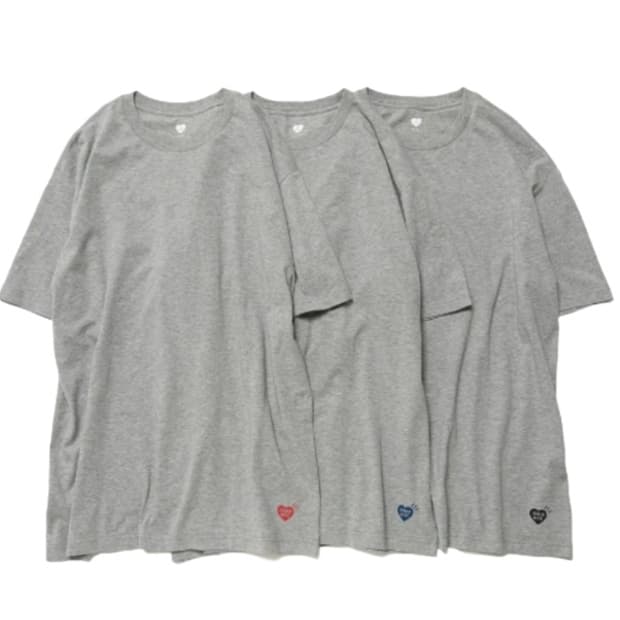 휴먼 메이드 티셔츠 그레이 (3팩) Human Made T-Shirts