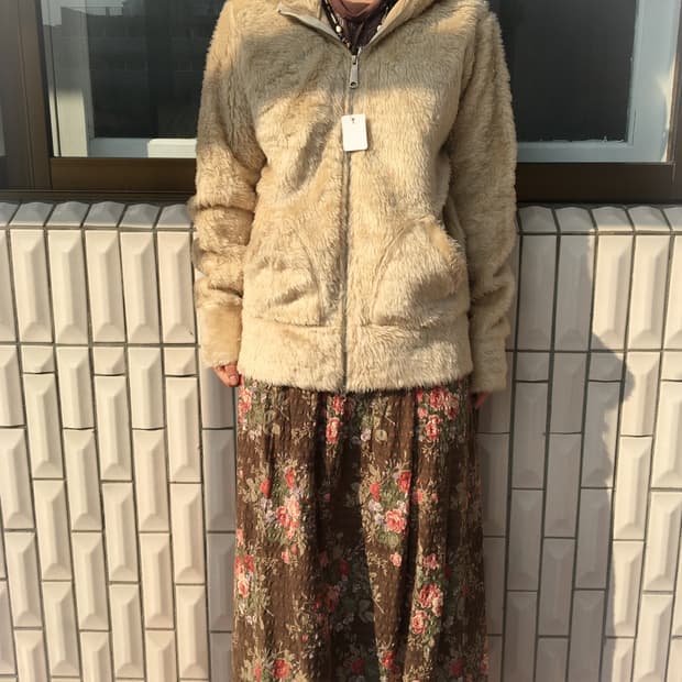 Bear ear hood fake fur jacket