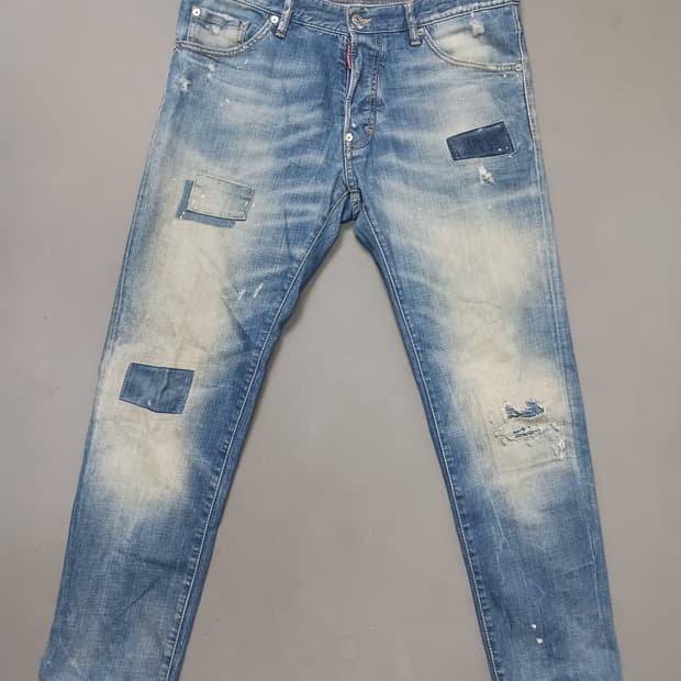 [34] 정품 디스퀘어드2 데미지 리페어 슬림진 청바지