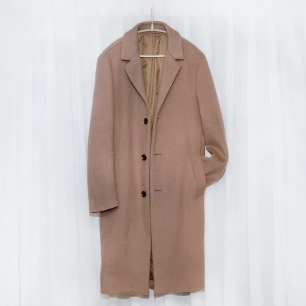 컨셉원 울캐시미어 허니 브라운 클래식 싱글 롱코트 (M / 95-100)