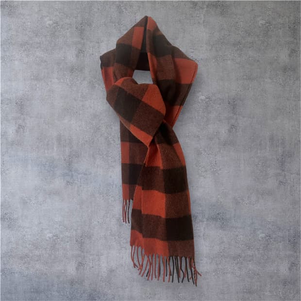 폴스미스 타탄체크 카멜헤어 100% 머플러/목도리