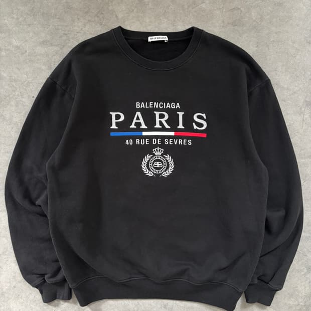 Balenciaga 발렌시아가 블랙 파리스 로고 맨투맨 