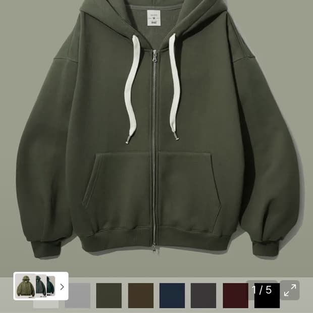 페플 벌룬 후드집업 딥 카키