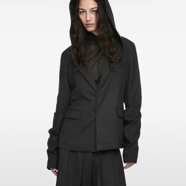 나체 후드 블레이저 차콜 1size