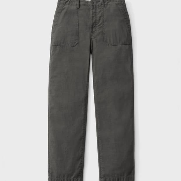 포터리 백사틴 슬림 스트레이트 퍼티그 팬츠 2 그레이 카키 / 바지 워크