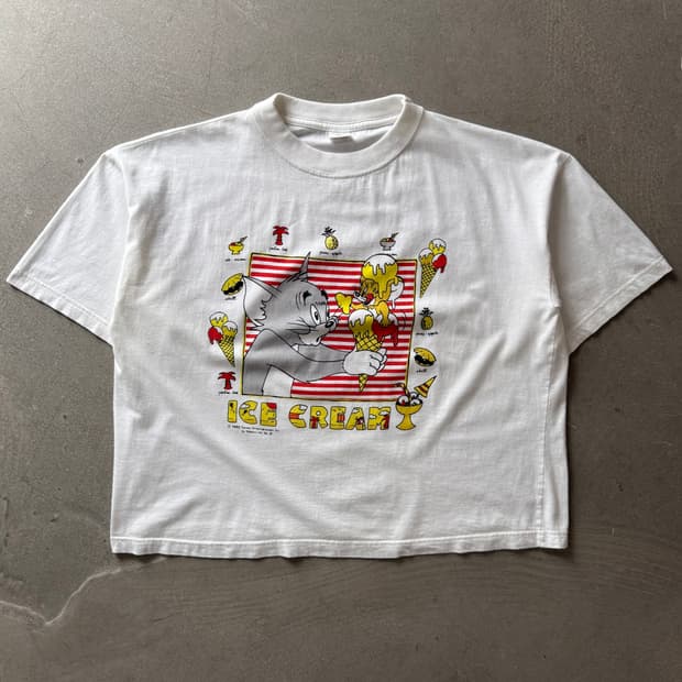 90s Tom & Jerry Ice Cream Cropped Tee