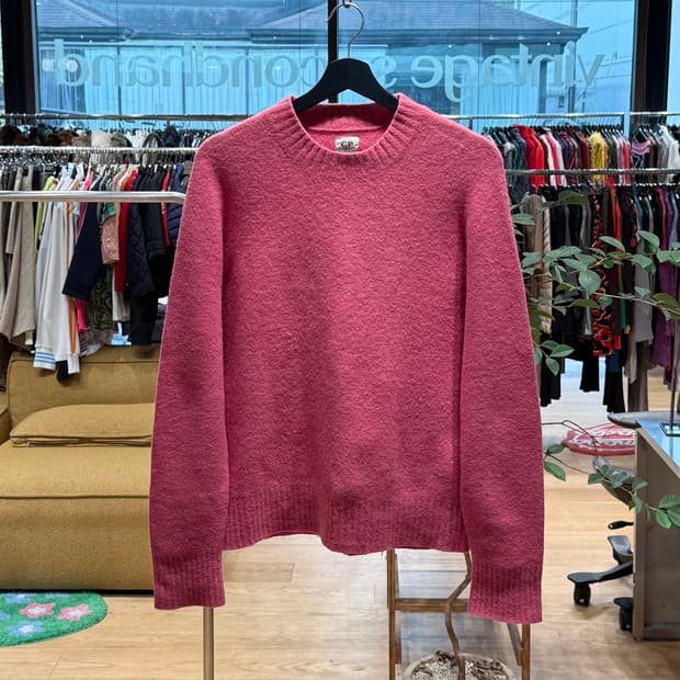 c.p.컴퍼니 핑크 울 라운드 니트 