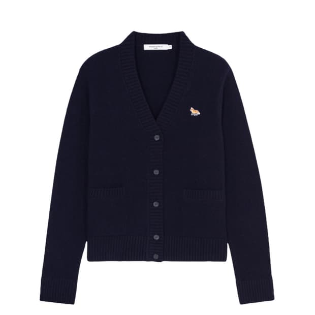 (w)메종 키츠네 베이비 폭스 패치 박시 가디건 네이비 L
