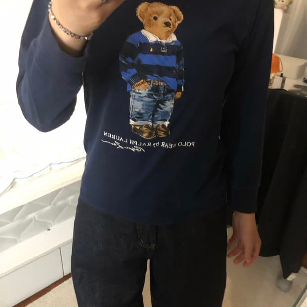폴로 랄프로렌 폴로 베어 긴팔티 네이비