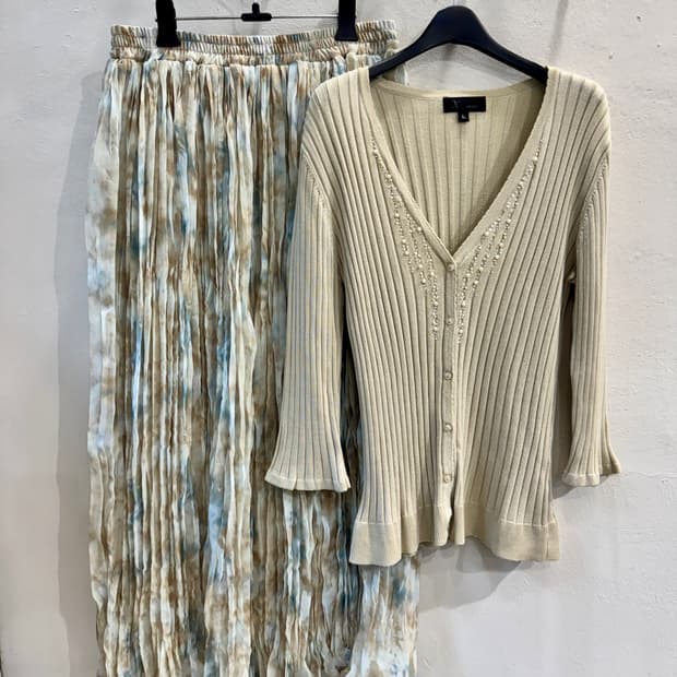 japan vintage 골지 비즈 가디건