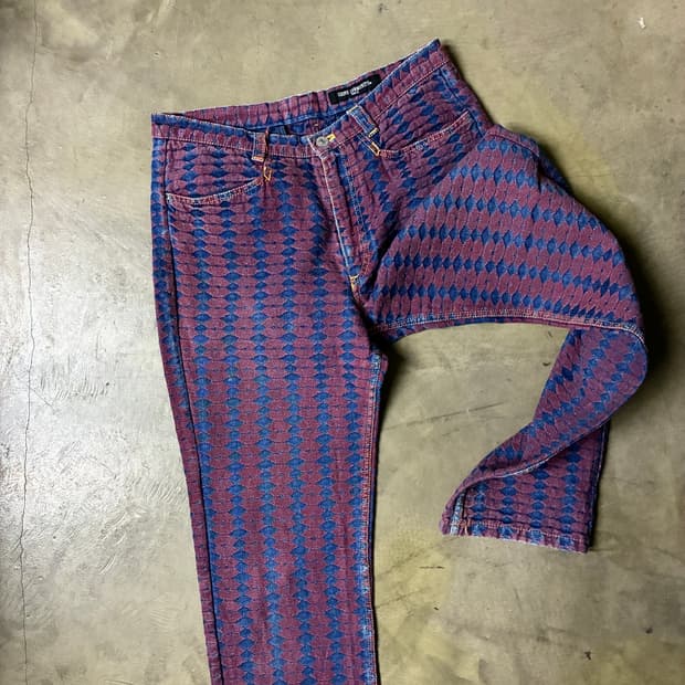 오존 커뮤니티 도쿄 다이아몬드 패턴 데님 팬츠