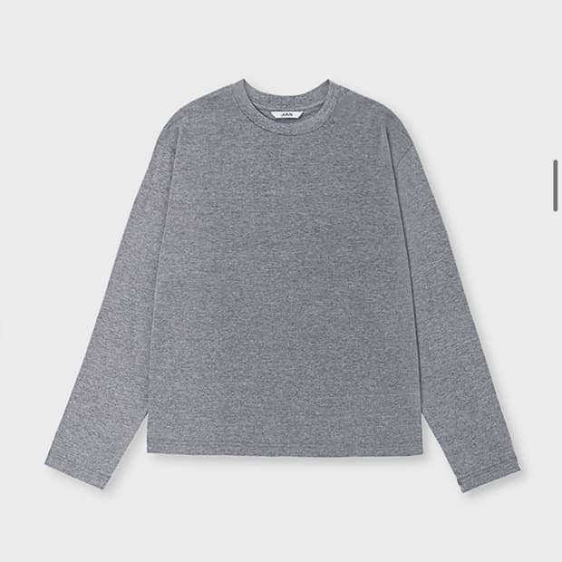주앙옴므 크롭핏 컴팩트 코튼 롱슬리브 (멜란지 그레이)