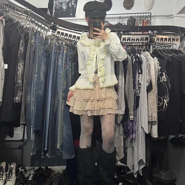 갸루 스트라이프 미니스커트