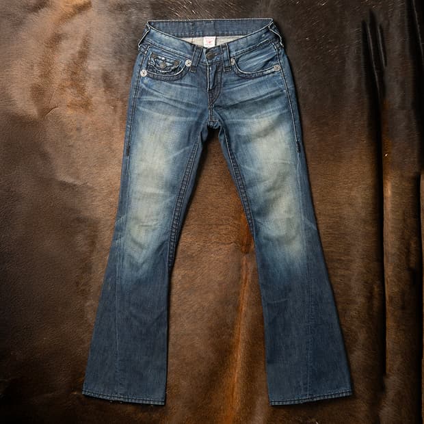 [28] 00s 트루릴리젼 USA 메이드 조이 슈퍼T 플레어 데님팬츠 