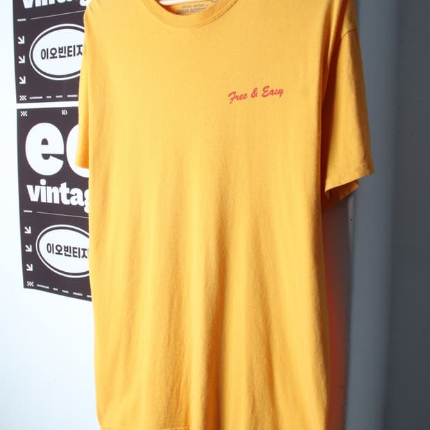 (L-XL) 어반피터스 반팔 티셔츠 스몰로고 노랑 아메카지-H34616