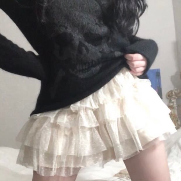 일본빈티지 스완빈티지 y2k 펑크 해골 니트