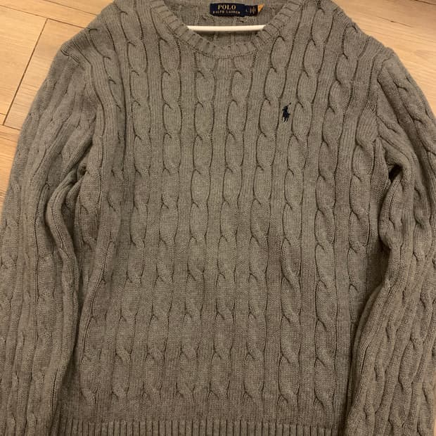 폴로랄프로렌 꽈배기 라운드넥 니트 L