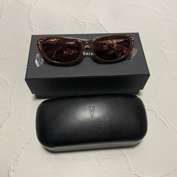 위민 Ripple 메탈 인레이드 선글라스 브라운컬러