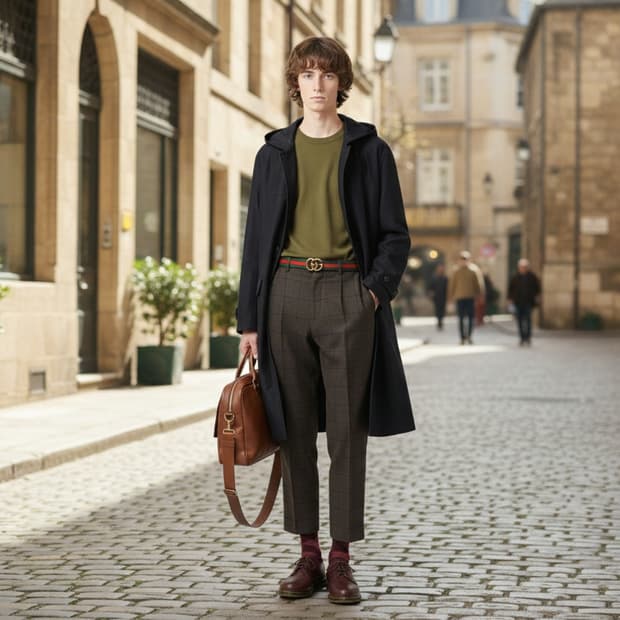 이브생로랑(YSL) 빈티지 오버핏 나일론 후드 코트 (일본판)