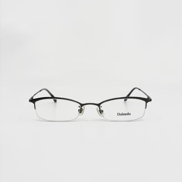 Dolmolu 빈티지 긱시크 반무테 실버그레이 메탈 프레임 안경
