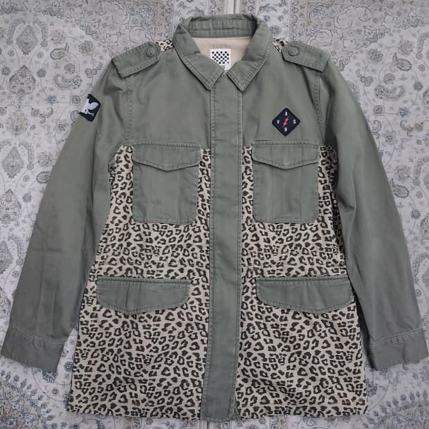 반스 레오파드 밀리터리 야상 점퍼 L