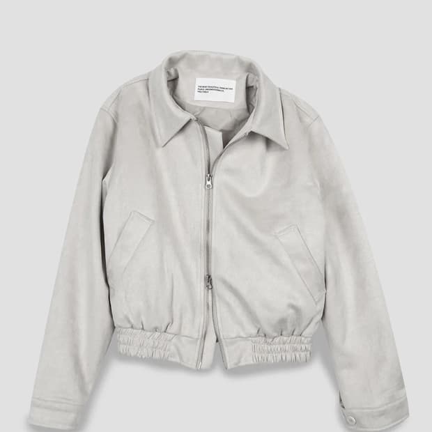 플레이스 스튜디오 투웨이 블루종 스웨이드 밴딩 점퍼 자켓 [아이보리]