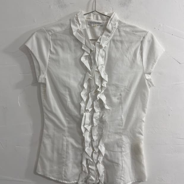 nara camicie white frill shirt