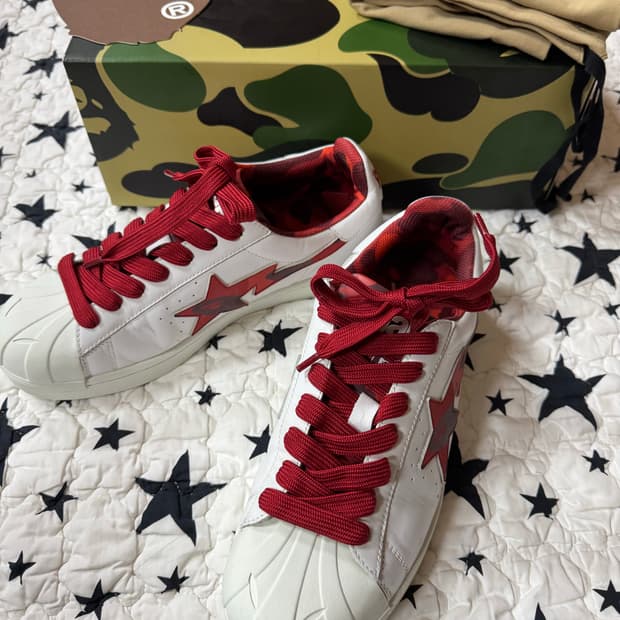 베이프 스컬 스타 화이트/레드