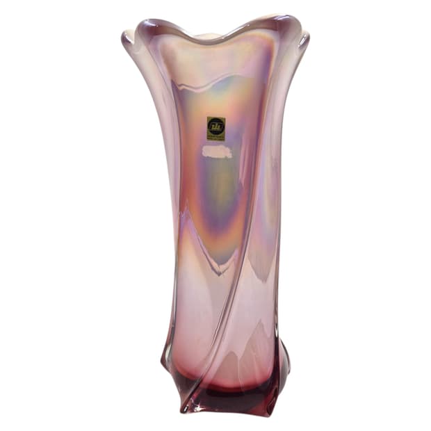 70s 이와츠 아트글라스 스윌 오로라 대형 꽃병
