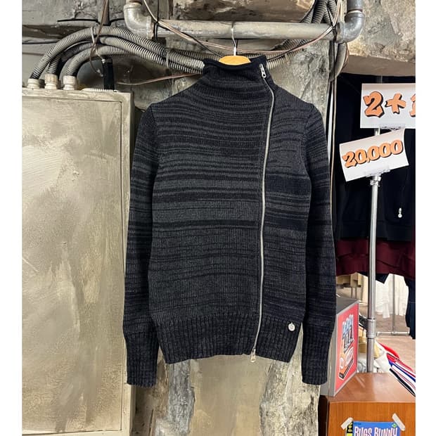 아르마니 익스체인지 니트 집업 차콜 XS #csz3679