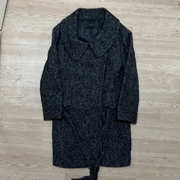 지고트 여성 알파카 헤링본 미디엄 랩코트 [차콜] XS/85