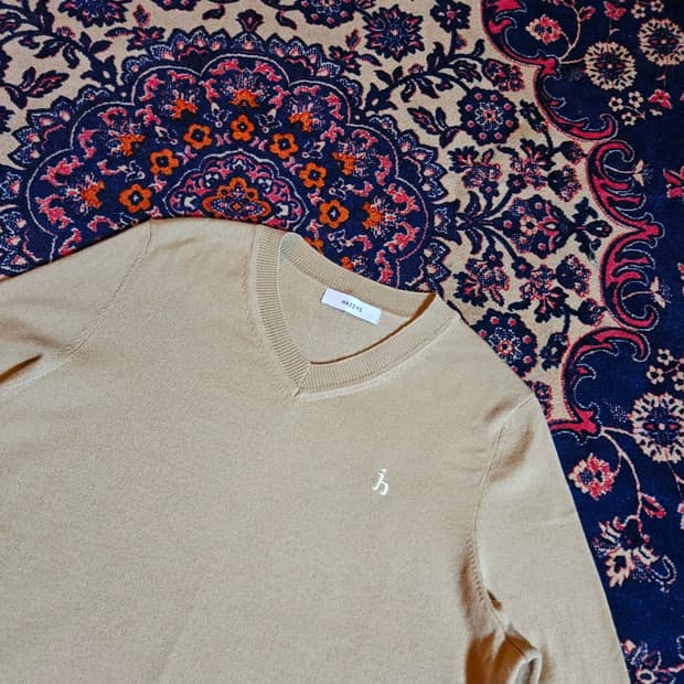 헤지스(HAZZYS) 24FW Wool 100% 브이넥 니트