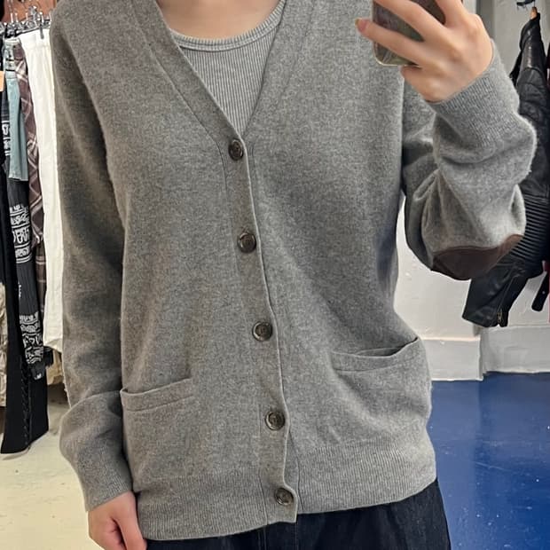 POLO 폴로 랄프로렌 메리노 울 스웨이드 패치 가디건
