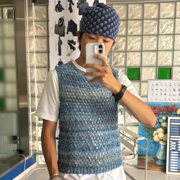 handmade net vest 핸드메이드 그물 조끼