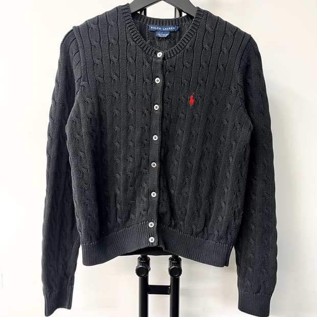 폴로 랄프 로렌 베이직 포니 케이블 가디건