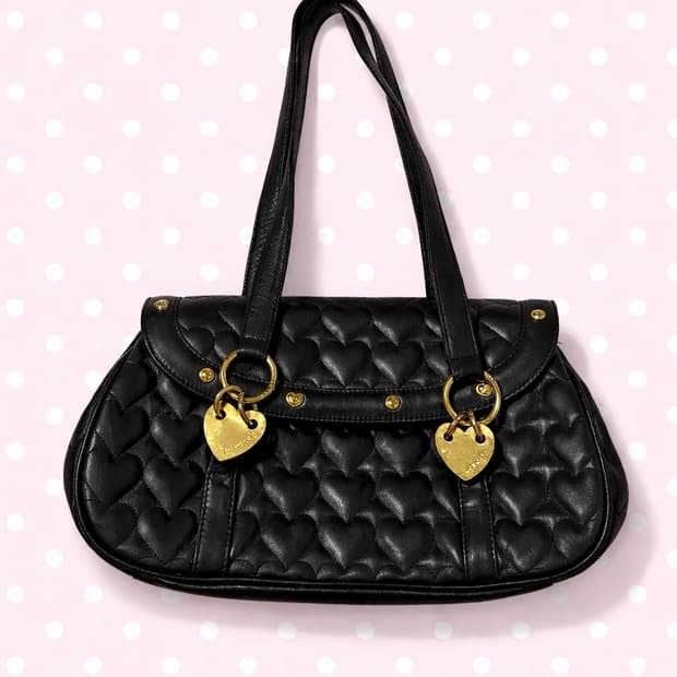 러브캣 하트 퀄팅 히메갸루 숄더백