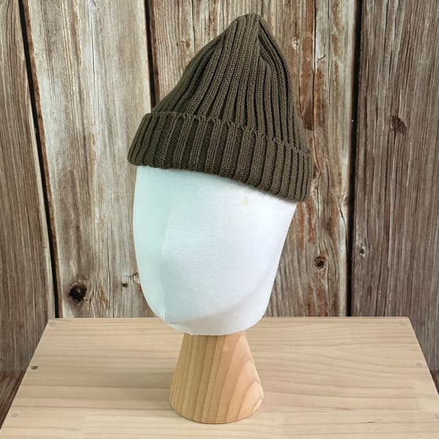 키지마타카유키 코튼 골지 비니 올리브 색상