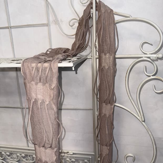Ash beige glitter grunge damage scarf