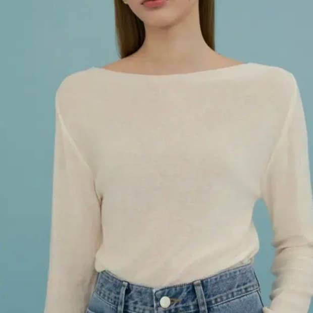 오버듀플레어 rainbow knit t_cream 새상품