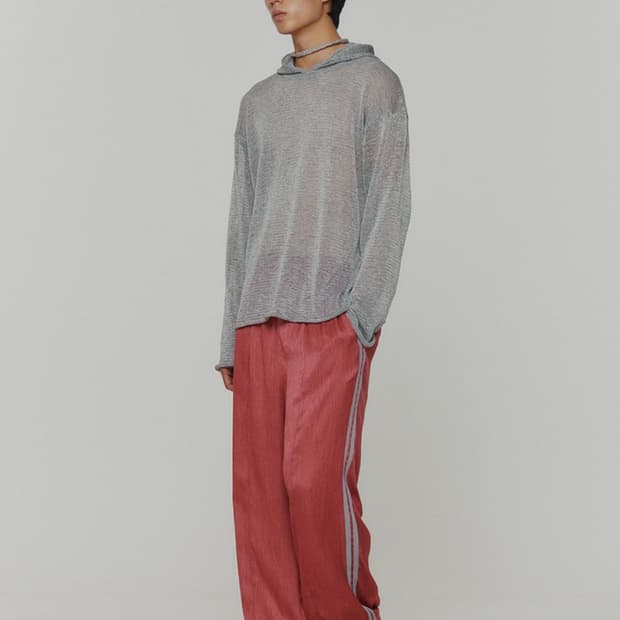 아모멘토 스트레이트 턱 밴딩 팬츠 레드