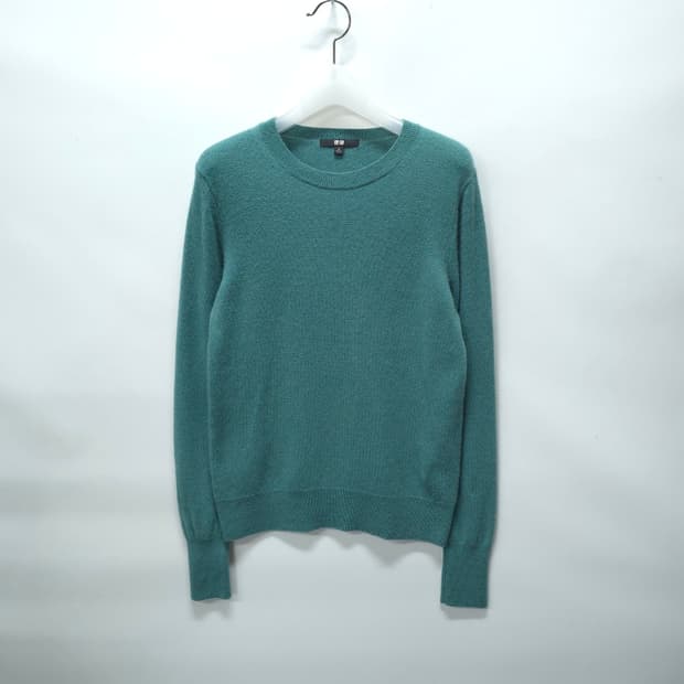 유니클로 여성 캐시미어 100% 크루넥 니트 (민트그린/M)