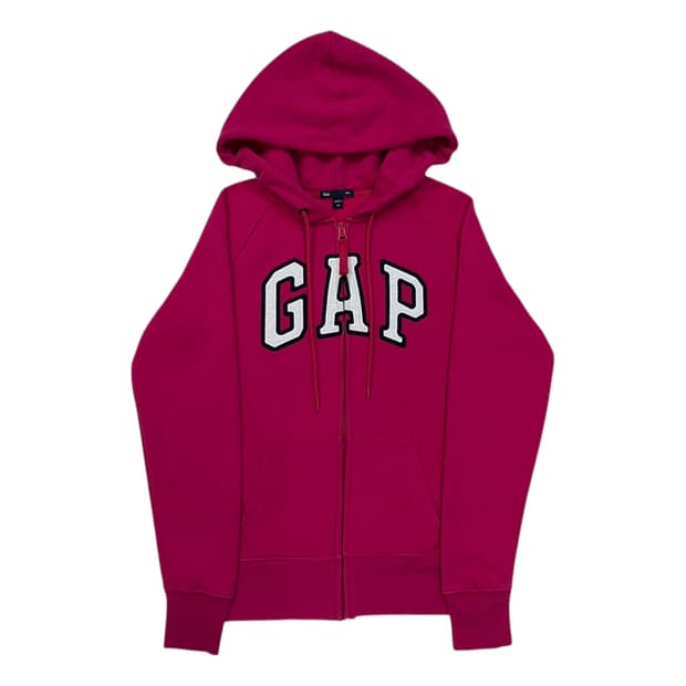 GAP 빈티지 스펠로고 딱붙핏 Y2K 기모 후드집업 자켓 핑크 XS