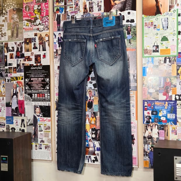 리바이스 523 워싱 데님 팬츠