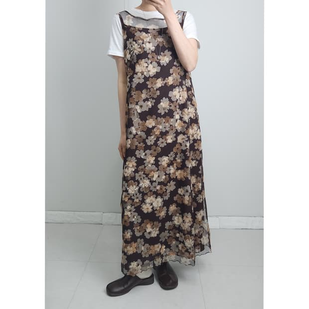 플로럴 레이어드 맥시 원피스